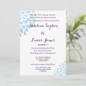 ブルーエレガントアジサイフォーマル結婚式招待状 招待状 (スタンド正面)