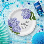 ブルーエレガントアジサイフローラブライダルシャワー ペーパープレート (パーティー)