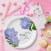 ブルーエレガントアジサイフローラブライダルシャワー ペーパープレート (パーティー)