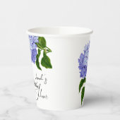 ブルーエレガントアジサイフローラブライダルシャワー 紙コップ (左)