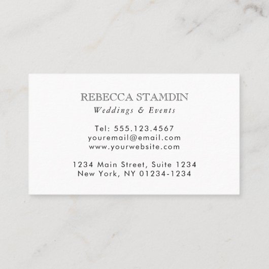 ブルーエレガントアジサイフローラプロフェッショナル 名刺 (裏面)