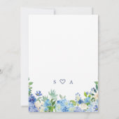 ブルーエレガントアジサイフローラ婚約パーティ 招待状 (裏面)