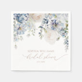 ブルーエレガントアジサイブライダルシャワーナプキンス スタンダードカクテルナプキン (正面)