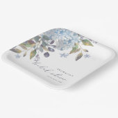 ブルーエレガントアジサイブライダルシャワー ペーパープレート (傾斜あり)