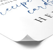 ブルーエレガントアジサイレシピカードブライダルシャワー ポスター (角)