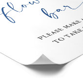 ブルーエレガントアジサイ花バーブライダルシャワー ポスター (角)