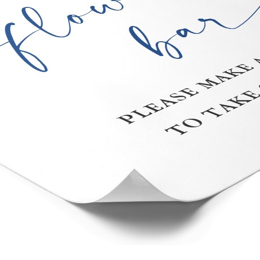 ブルーエレガントアジサイ花バーブライダルシャワー ポスター (角)