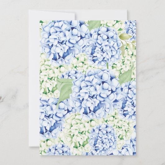 ブルーエレガントアジサイ赤ちゃんシャワー招待状 招待状 (裏面)