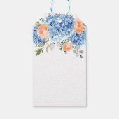 ブルーエレガントアジサイ赤面バラ結婚ズ ギフトタグ (裏面)