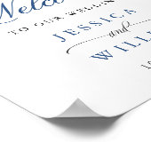 ブルーエレガントアジサイ赤面バラ結婚ズ ポスター (角)