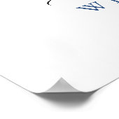 ブルーエレガントアジサイ赤面バラ結婚ズ ポスター (角)