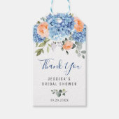 ブルーエレガントアジサイ赤面バラ ギフトタグ (正面)