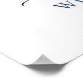 ブルーエレガントアジサイ・ユーカリ結婚の歓迎 ポスター (角)