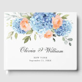 ブルーエレガントアジサイ・ユーカリ結婚ス ゲストブック (正面)