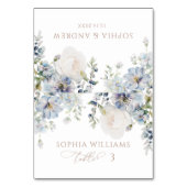 ブルーエレガントアジサイ&赤面結婚ズ座席表 テーブルナンバー (正面)