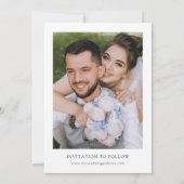 ブルーエレガントアジランゲアホワイトローズフローラ結婚ズ セーブザデート (裏面)