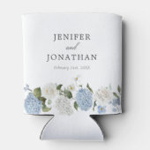 ブルーエレガントアジランゲアホワイトローズフローラ結婚ズ 缶クーラー (裏面)