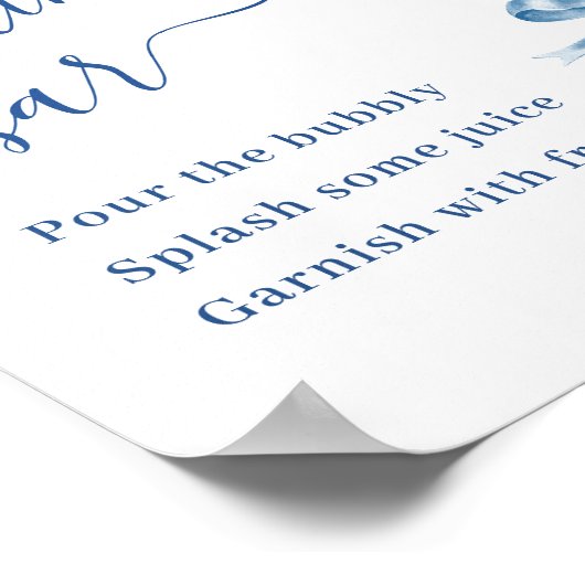 ブルーエレガントアジランジーミモサバーウェディン ポスター (角)