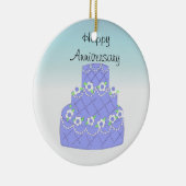 ブルーエレガントアニバーサリーケーキ セラミックオーナメント (右)
