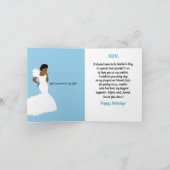 ブルーエレガントアフリカンアメリカン母誕生日Ca カード (内部)