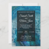 ブルーエレガントアモダンゲート結婚式招待状 招待状 (正面)