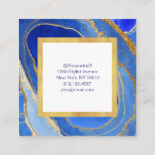 ブルーエレガントアンド金ゴールド スクエア名刺 (裏面)