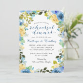 ブルーエレガントイエローローズガーデンリハーサルディナー 招待状 (スタンド正面)