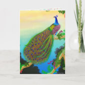 ブルーエレガントインディアンピーコックグリーティングカード カード (正面)