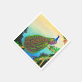 ブルーエレガントインディアンピーコックナプキンズ スタンダードカクテルナプキン (角)