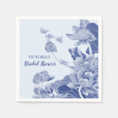 ブルーエレガントウィローチノワセリーシックブライダルシャワー スタンダードカクテルナプキン (正面)