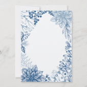 ブルーエレガントウィンタークリスマスバースデーパーティー 招待状 (裏面)