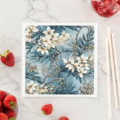 ブルーエレガントウィンタークリスマス花模様 (インサイチュ)