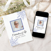 ブルーエレガントウィンタースノーフレークお祝い・オブ・ライフ 招待状