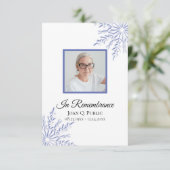 ブルーエレガントウィンタースノーフレーク葬儀悔やみや弔慰 サンキューカード (スタンド正面)