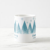 ブルーエレガントウィンターツリーズクリスマスファミリー懇親会 コーヒーマグカップ (中央)