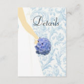 ブルーエレガントウェディングガウン結婚ズ詳細 エンクロージャーカード (正面)
