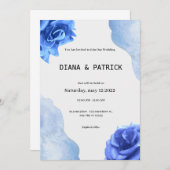 ブルーエレガントウェディング招待状 招待状 (正面/裏面)