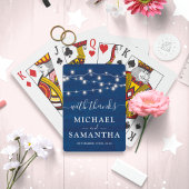 ブルーエレガントウッド素朴結婚式の引き出物ありがとう トランプ