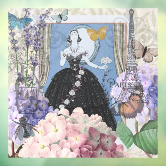 ブルーエレガントウーマンフローラファンシーガウン ウィンドウサイン (シート3)