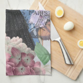 ブルーエレガントウーマンフローラファンシーガウン キッチンタオル (四つ折り)