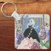 ブルーエレガントウーマンフローラファンシーガウン キーホルダー (正面)