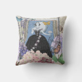 ブルーエレガントウーマンフローラファンシーガウン クッション (裏面)