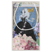 ブルーエレガントウーマンフローラファンシーガウン スモールペーパーバッグ (裏面)