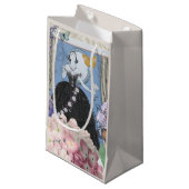 ブルーエレガントウーマンフローラファンシーガウン スモールペーパーバッグ (正面アングル)