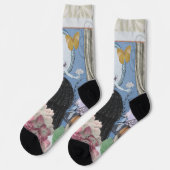 ブルーエレガントウーマンフローラファンシーガウン ソックス (左)