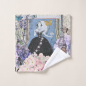 ブルーエレガントウーマンフローラファンシーガウン バスタオルセット (ウォッシュタオル)