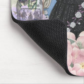 ブルーエレガントウーマンフローラファンシーガウン マウスパッド (コーナー)