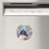 ブルーエレガントウーマンフローラファンシーガウン マグネット (インサイチュ (食洗機))