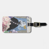 ブルーエレガントウーマンフローラファンシーガウン ラゲッジタグ (正面横)