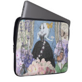 ブルーエレガントウーマンフローラファンシーガウン ラップトップスリーブ (正面右)